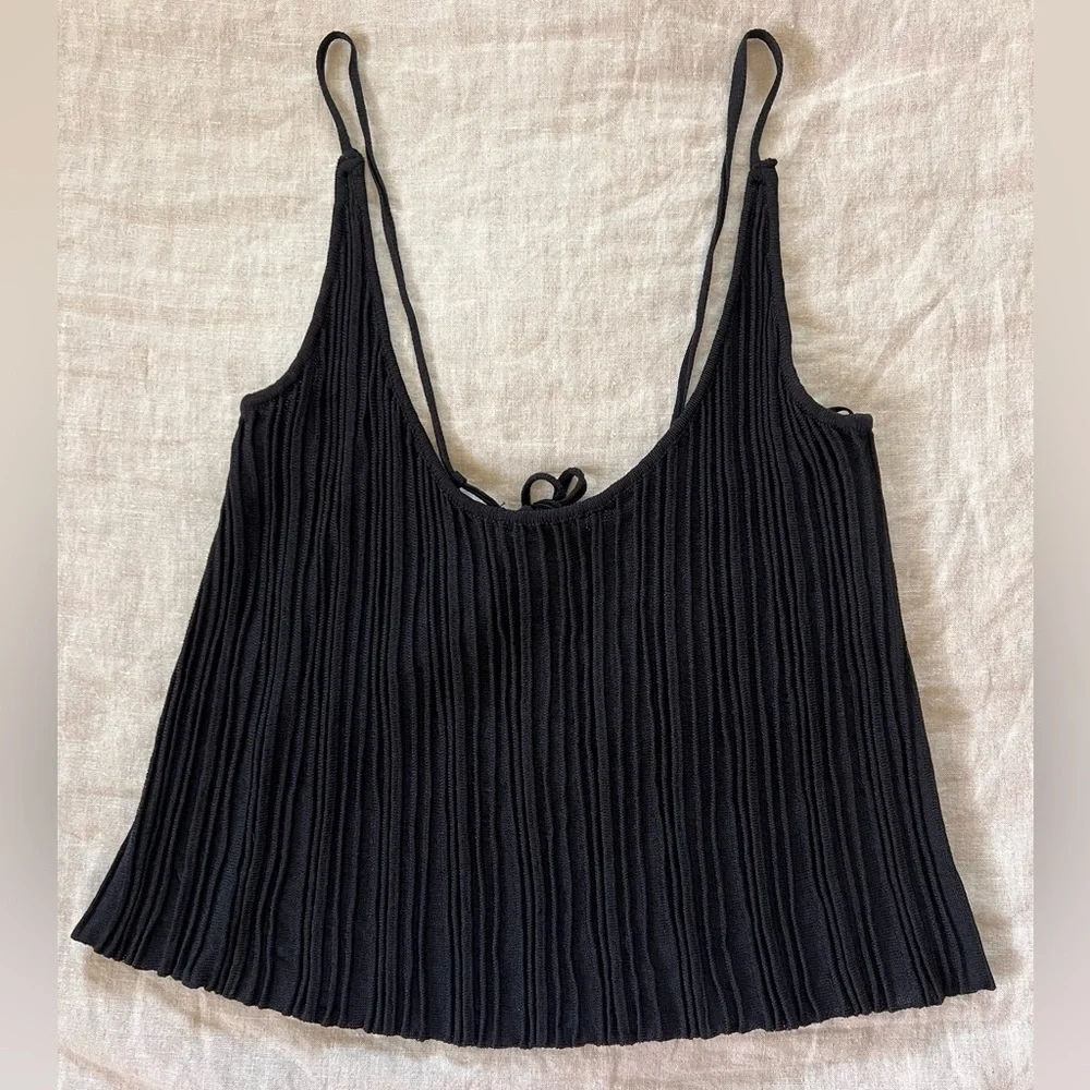 Free People Black Pleated Cami - Picture 3 of 6